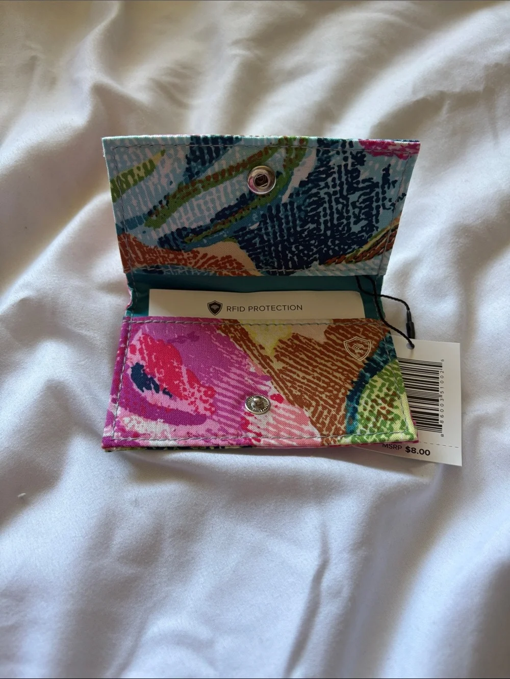 Vera Bradley Pink Multi RFID Card Holder - Picture 2 of 2